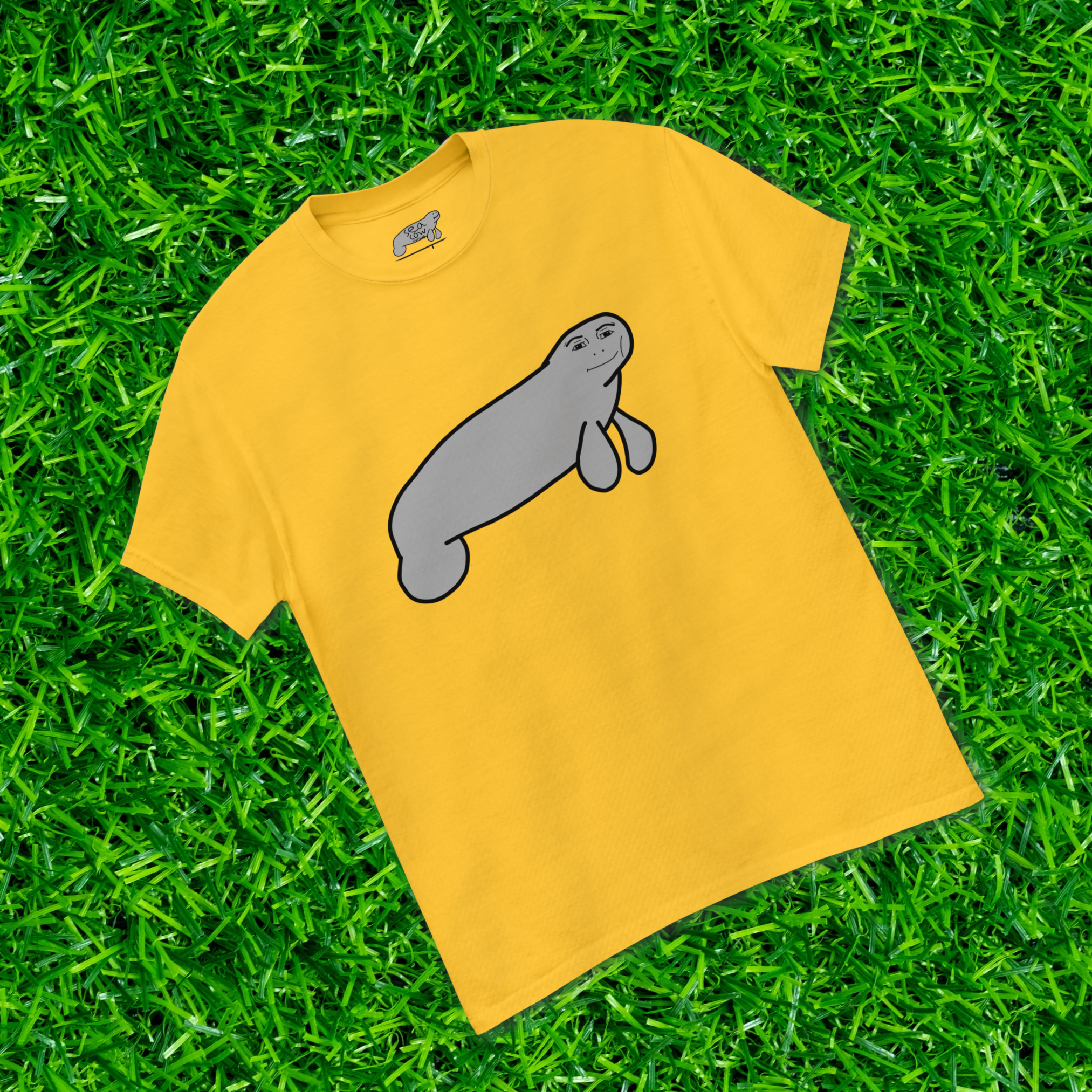 Silly Manatee Meme T-Shirt | Hand-Drawn Funny Animal Graphic Tee | Humor Gift | 100% Cotton
