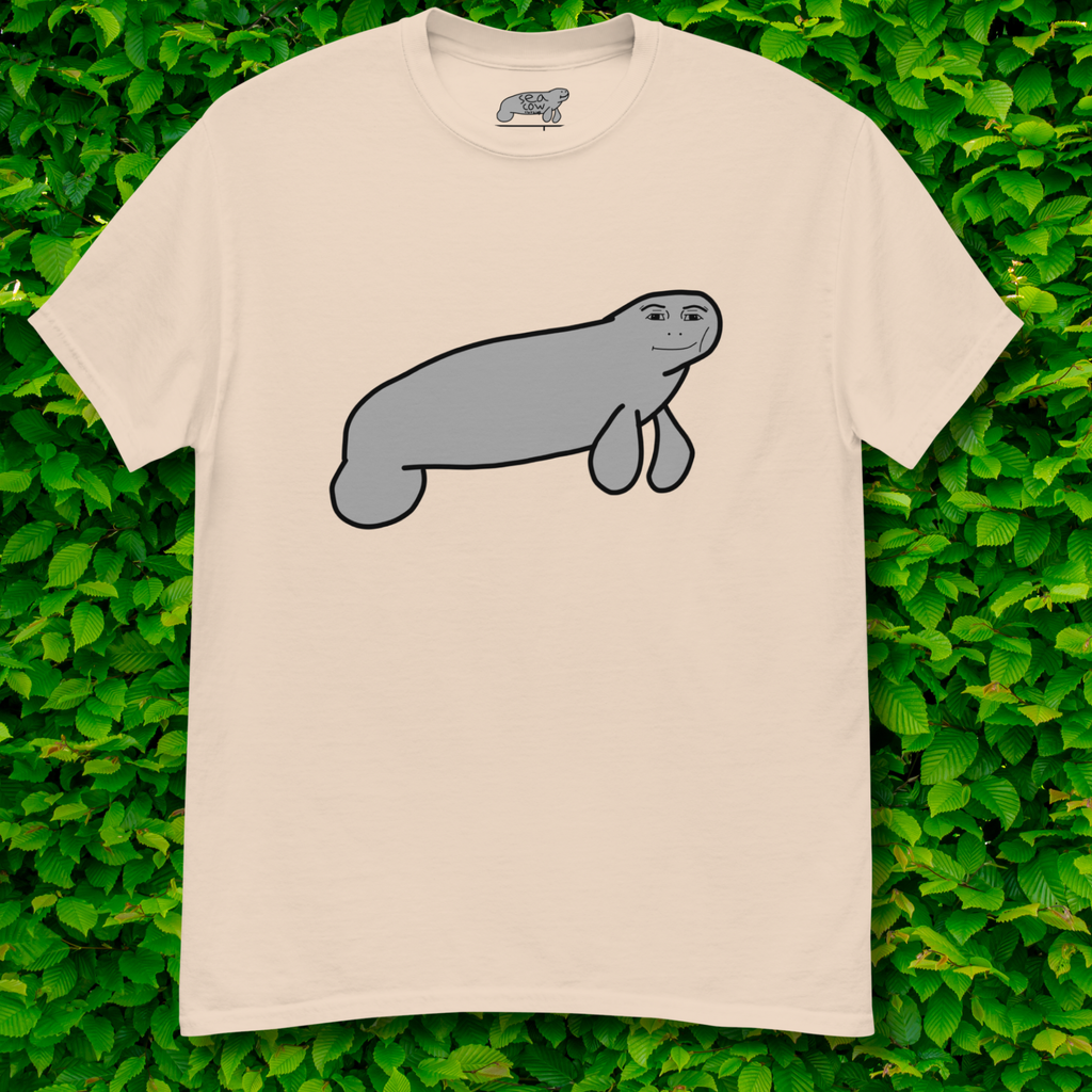 Silly Manatee Meme T-Shirt | Hand-Drawn Funny Animal Graphic Tee | Humor Gift | 100% Cotton