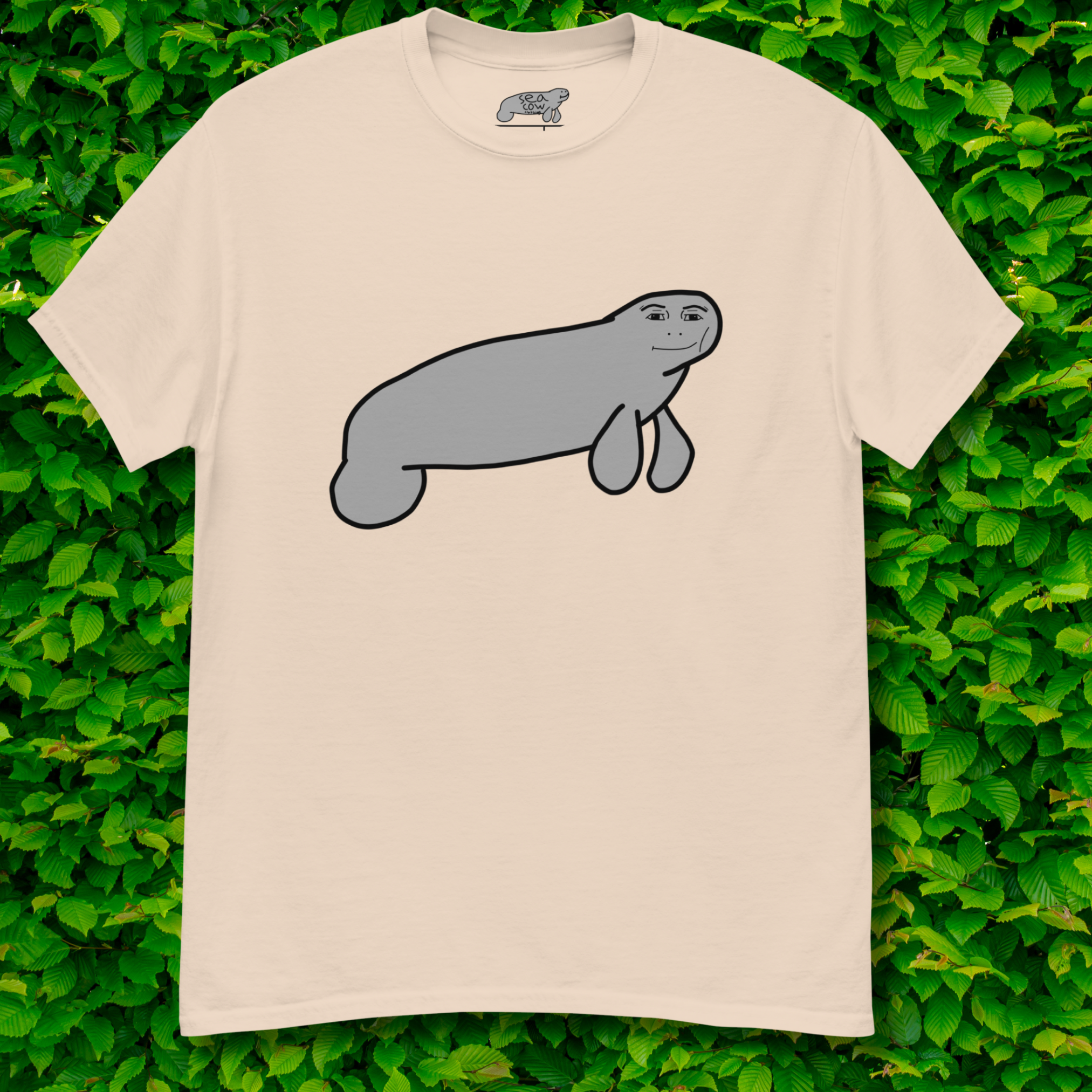 Silly Manatee Meme T-Shirt | Hand-Drawn Funny Animal Graphic Tee | Humor Gift | 100% Cotton