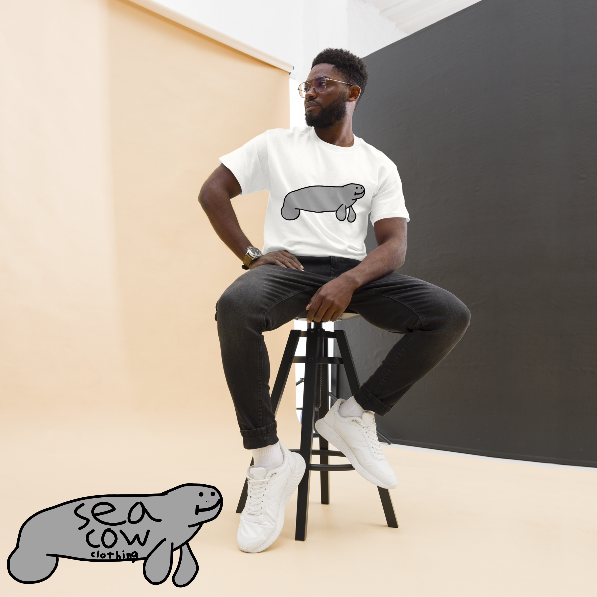 Hand-Drawn Manatee T-Shirt | Funny Sea Cow Graphic Tee | Ocean Animal Shirt | 100% Cotton