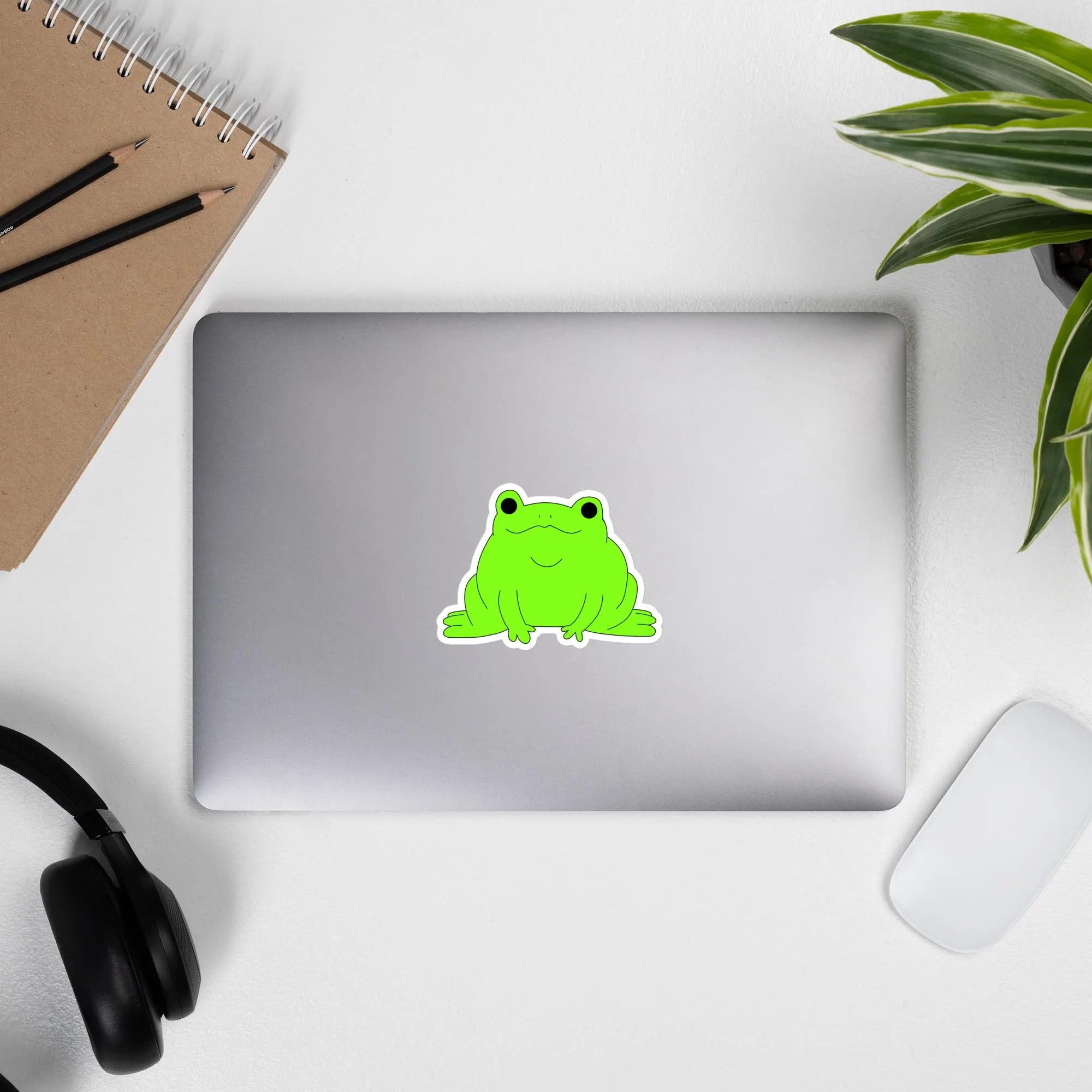 Hand Drawn Frog Sticker, Vinyl Laptop & Water Bottle Decal