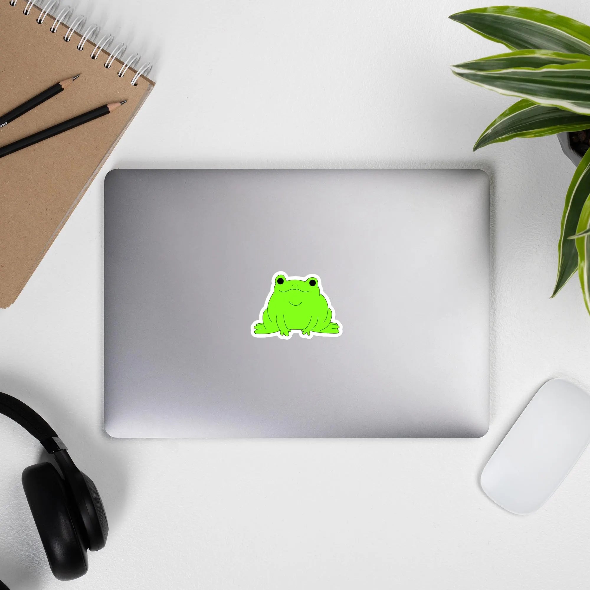 Hand Drawn Frog Sticker, Vinyl Laptop & Water Bottle Decal