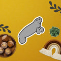 Manatee Sticker, Hand Drawn Vinyl decal, Funny Gift, Meme Sticker