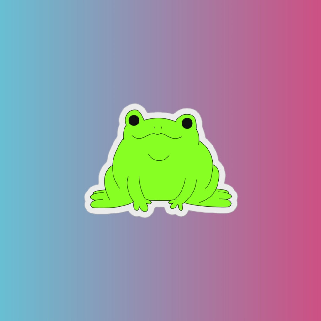 Hand Drawn Frog Sticker, Vinyl Laptop & Water Bottle Decal