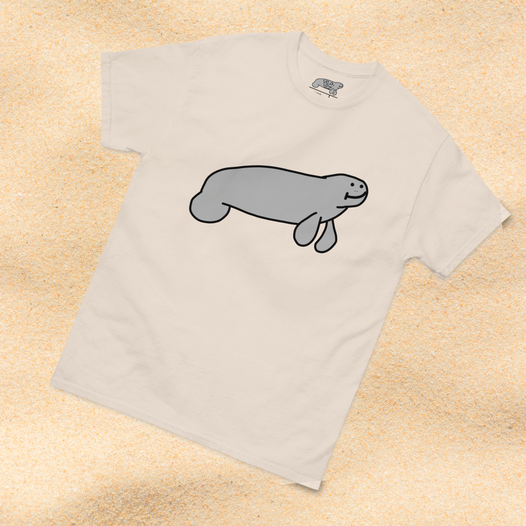 Hand-Drawn Manatee T-Shirt | Funny Sea Cow Graphic Tee | Ocean Animal Shirt | 100% Cotton