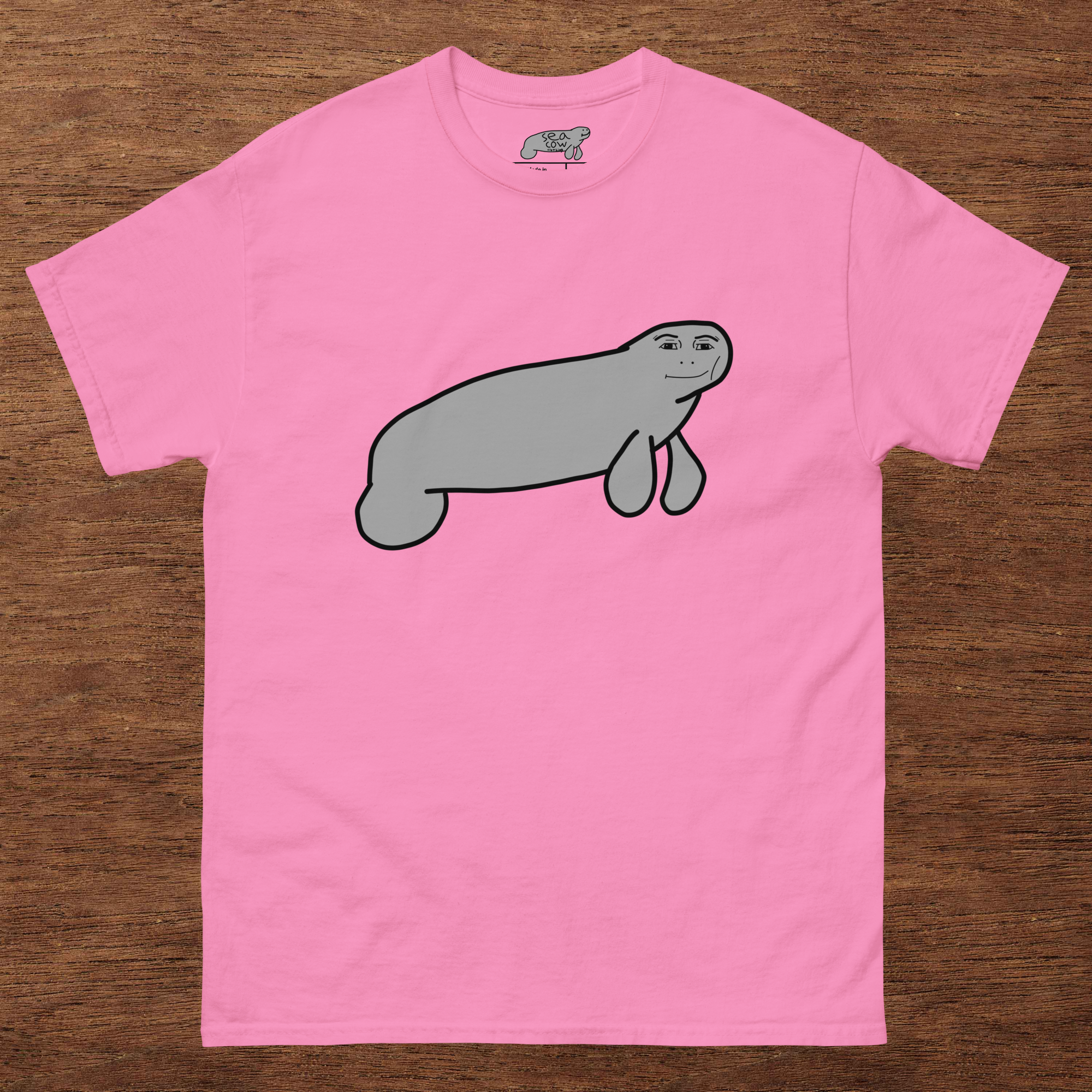 Silly Manatee Meme T-Shirt | Hand-Drawn Funny Animal Graphic Tee | Humor Gift | 100% Cotton