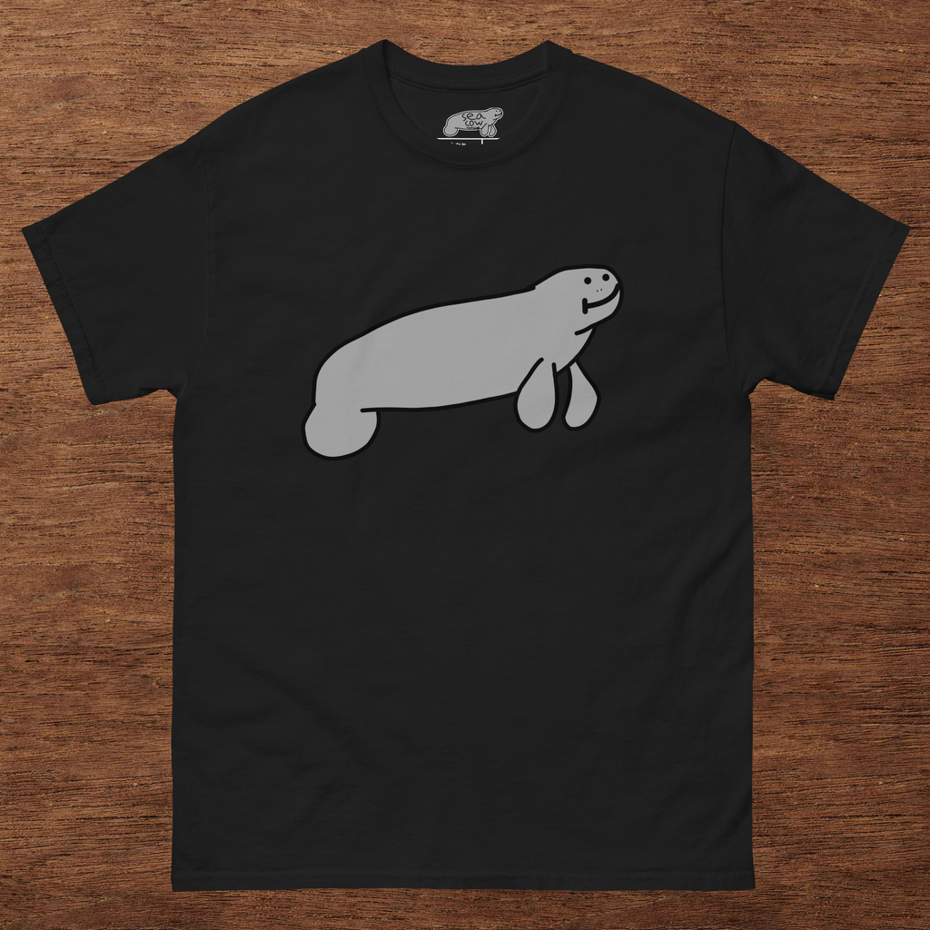 Hand-Drawn Manatee T-Shirt | Funny Sea Cow Graphic Tee | Ocean Animal Shirt | 100% Cotton