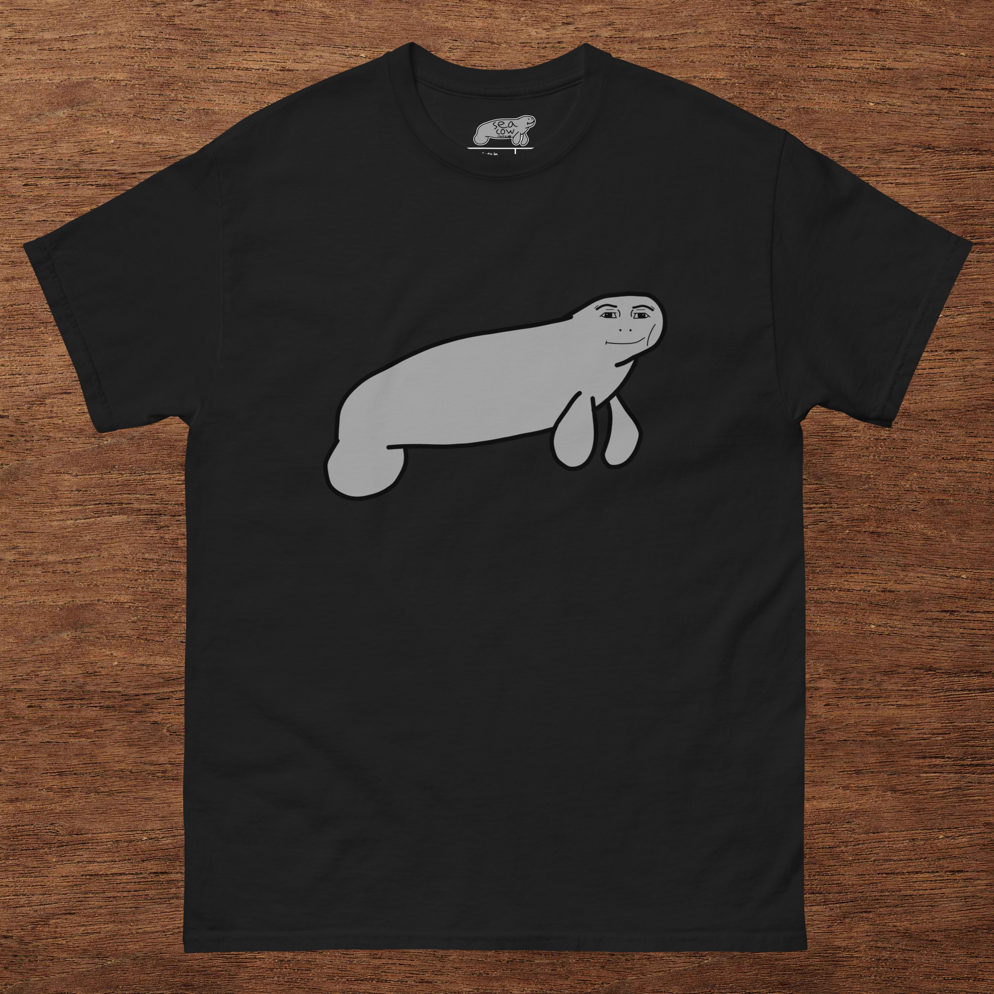 Silly Manatee Meme T-Shirt | Hand-Drawn Funny Animal Graphic Tee | Humor Gift | 100% Cotton