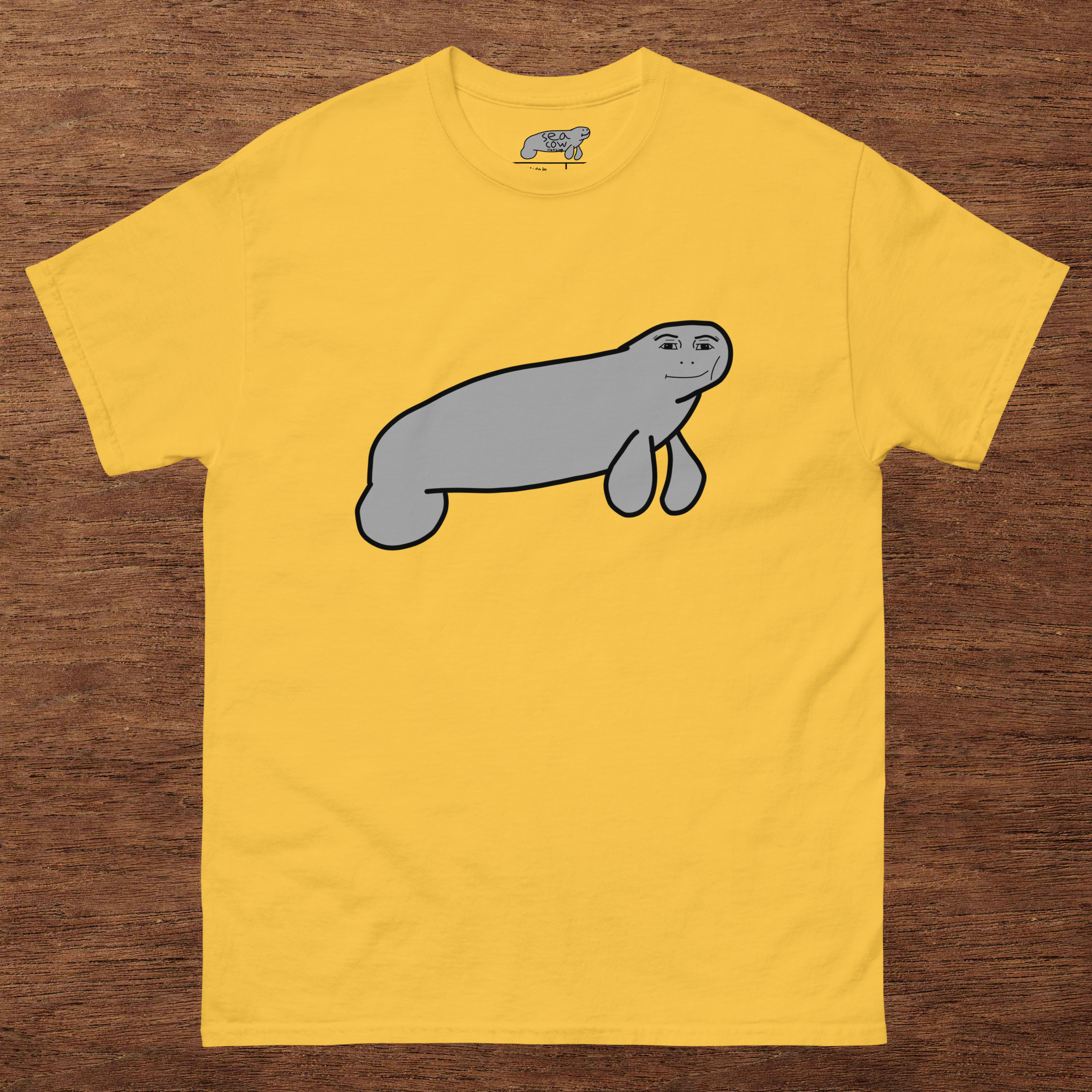 Silly Manatee Meme T-Shirt | Hand-Drawn Funny Animal Graphic Tee | Humor Gift | 100% Cotton