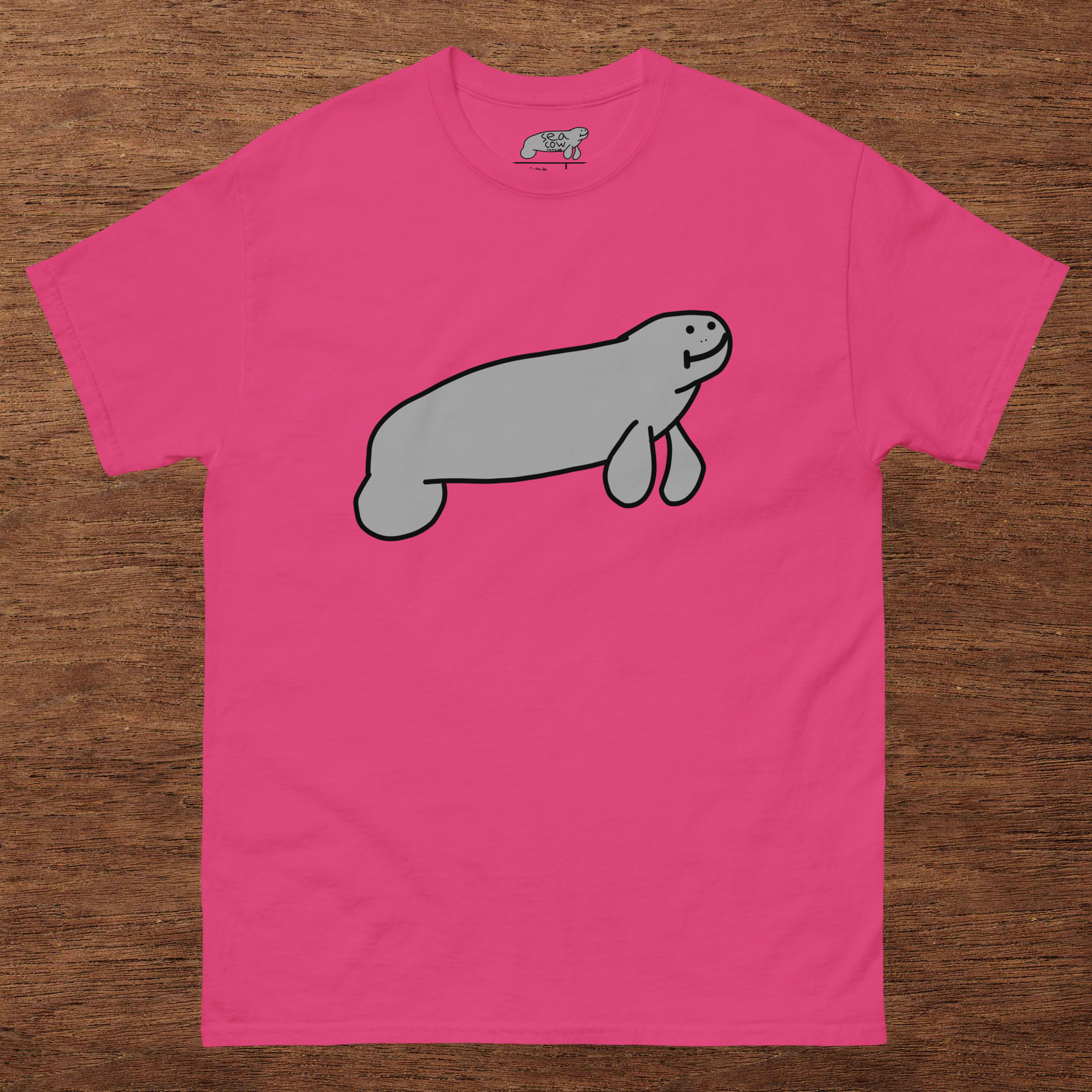 Hand-Drawn Manatee T-Shirt | Funny Sea Cow Graphic Tee | Ocean Animal Shirt | 100% Cotton