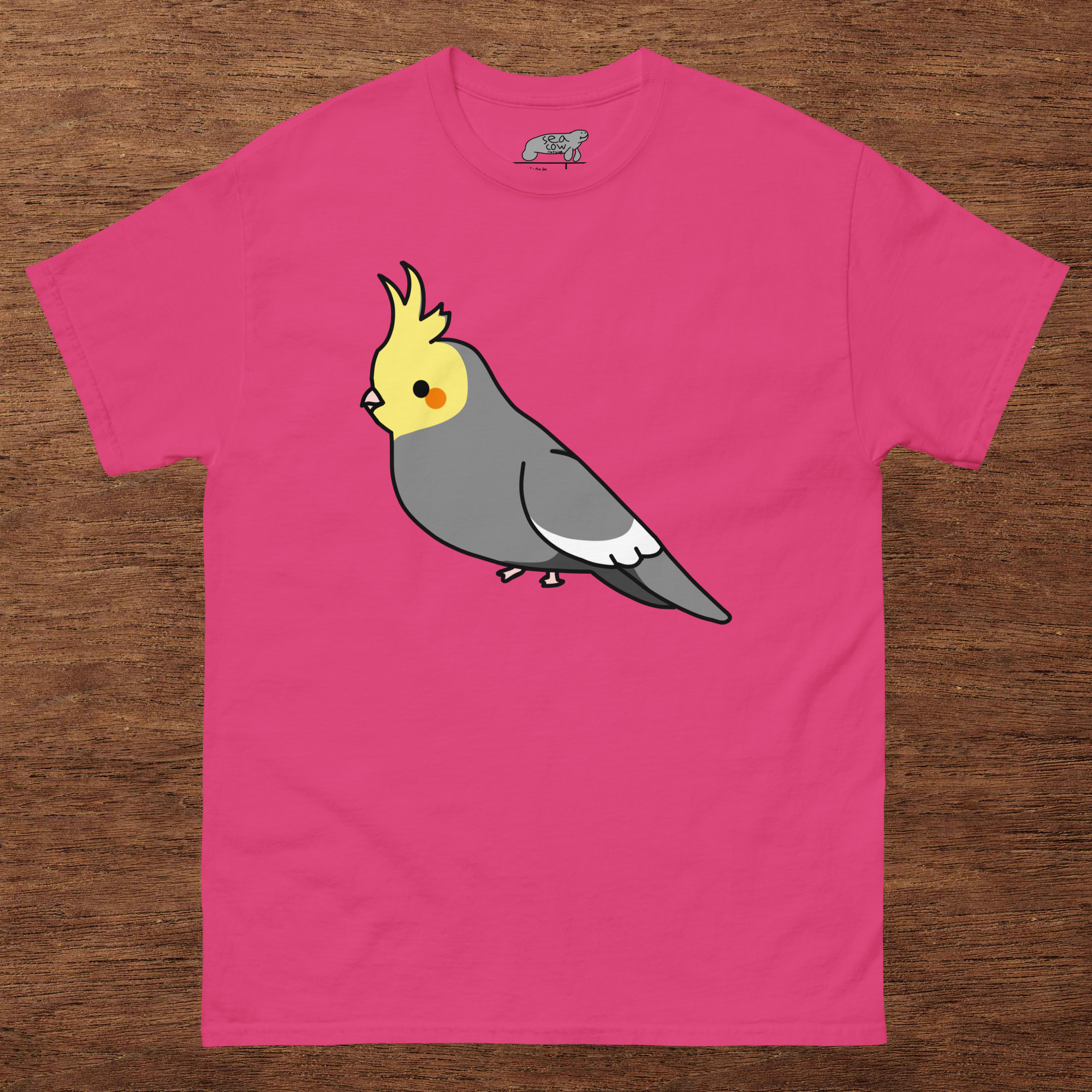 Hand-Drawn Cockatiel T-Shirt | Cute Bird Lover Graphic Tee | Cockatiel Gift | 100% Cotton