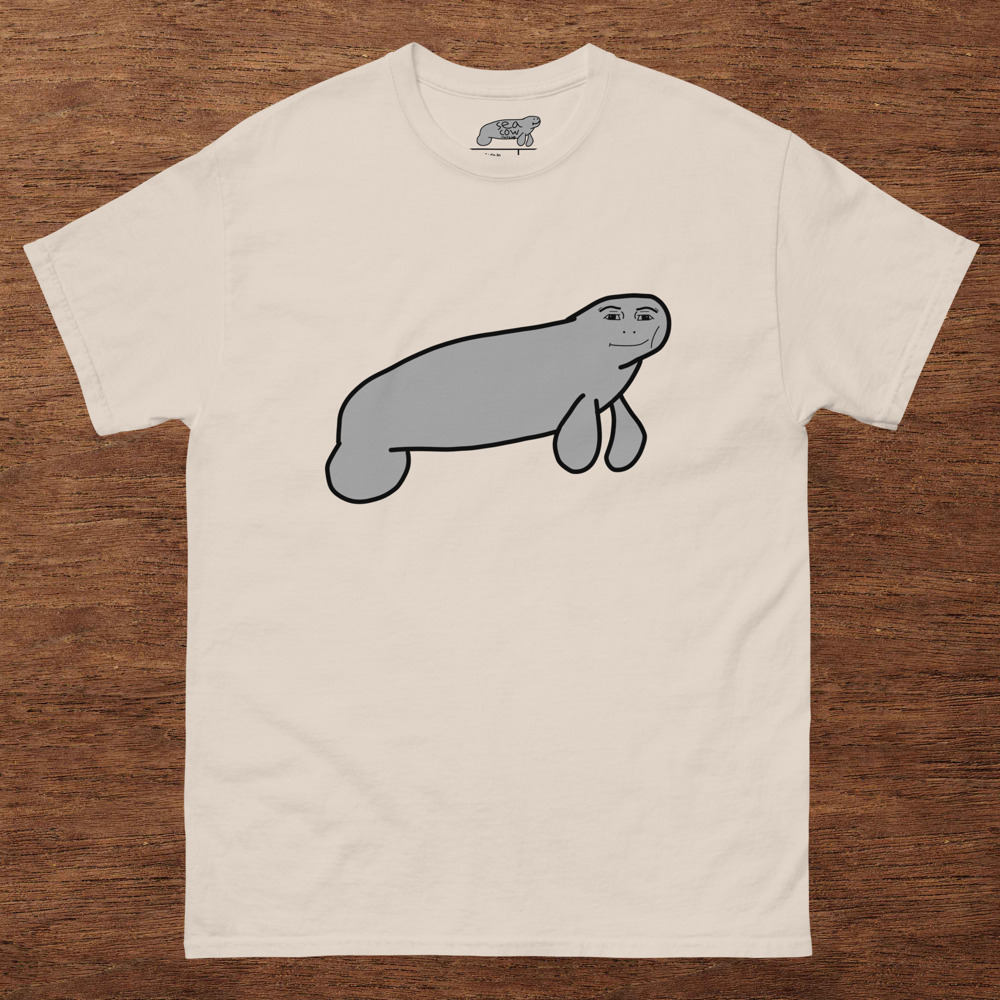 Silly Manatee Meme T-Shirt | Hand-Drawn Funny Animal Graphic Tee | Humor Gift | 100% Cotton