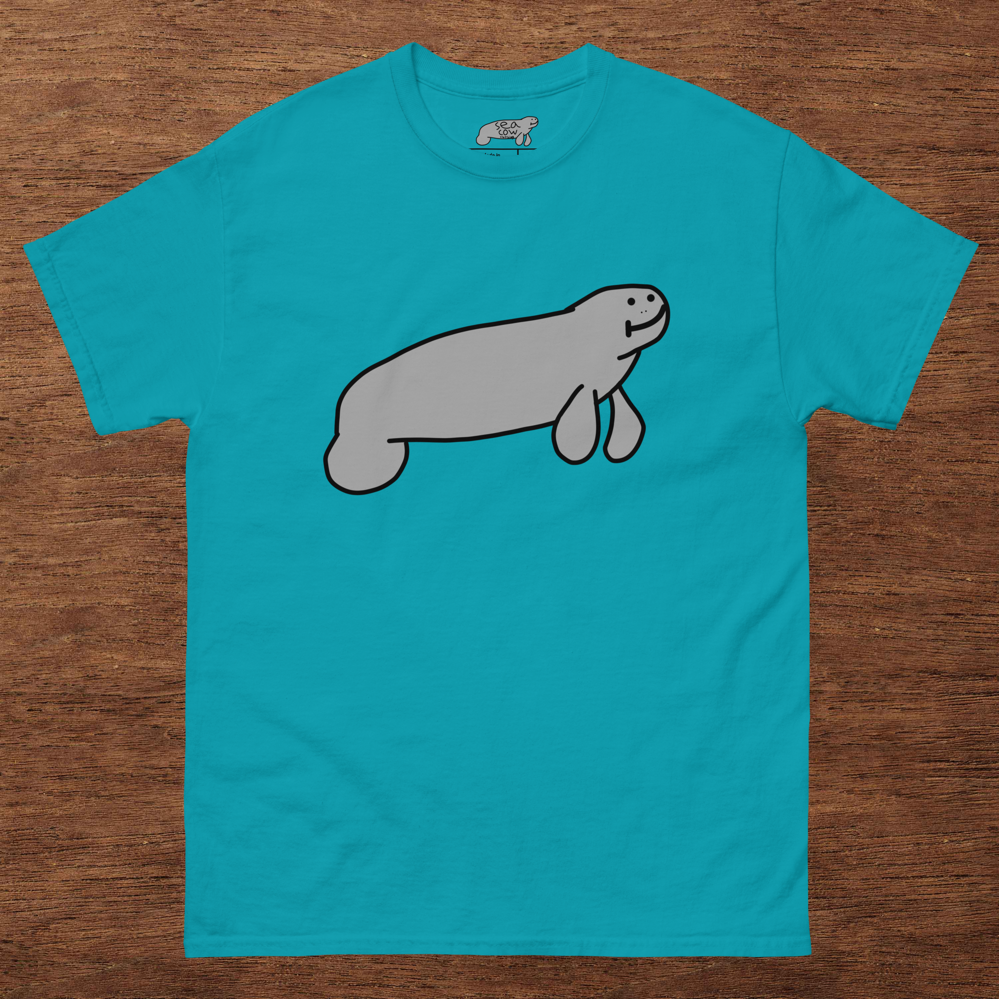 Hand-Drawn Manatee T-Shirt | Funny Sea Cow Graphic Tee | Ocean Animal Shirt | 100% Cotton