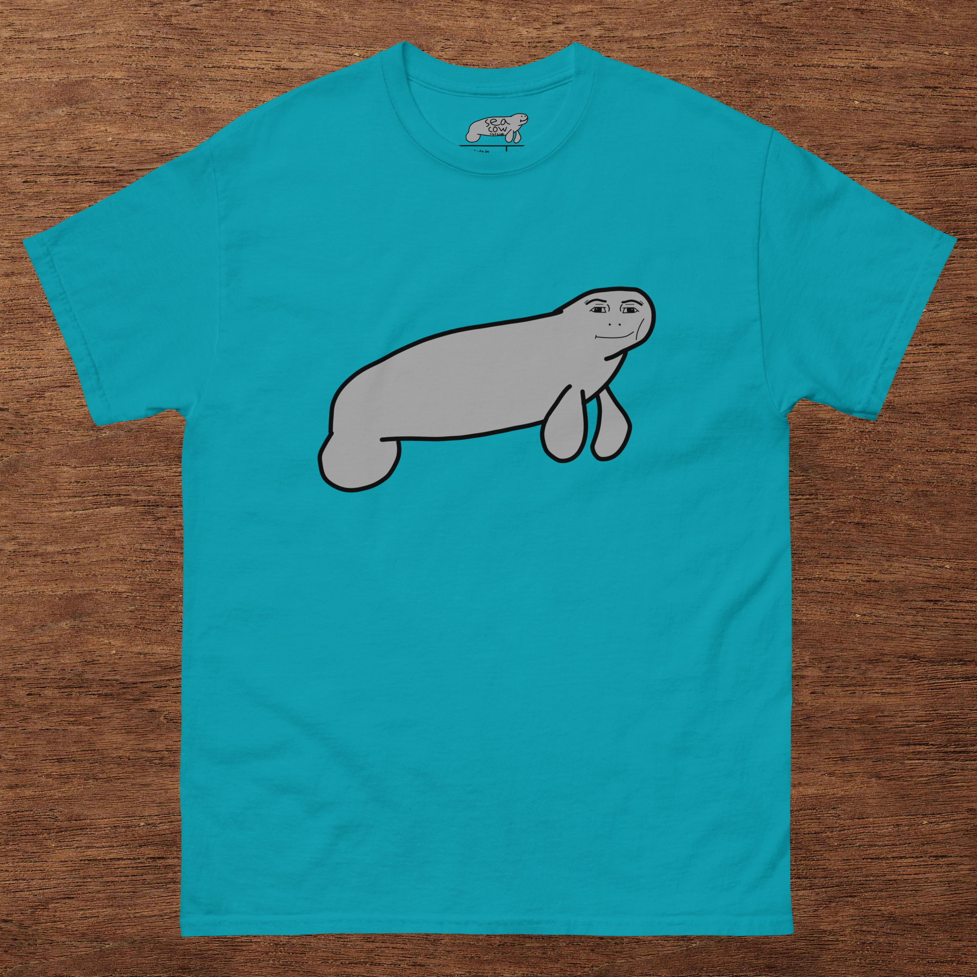 Silly Manatee Meme T-Shirt | Hand-Drawn Funny Animal Graphic Tee | Humor Gift | 100% Cotton