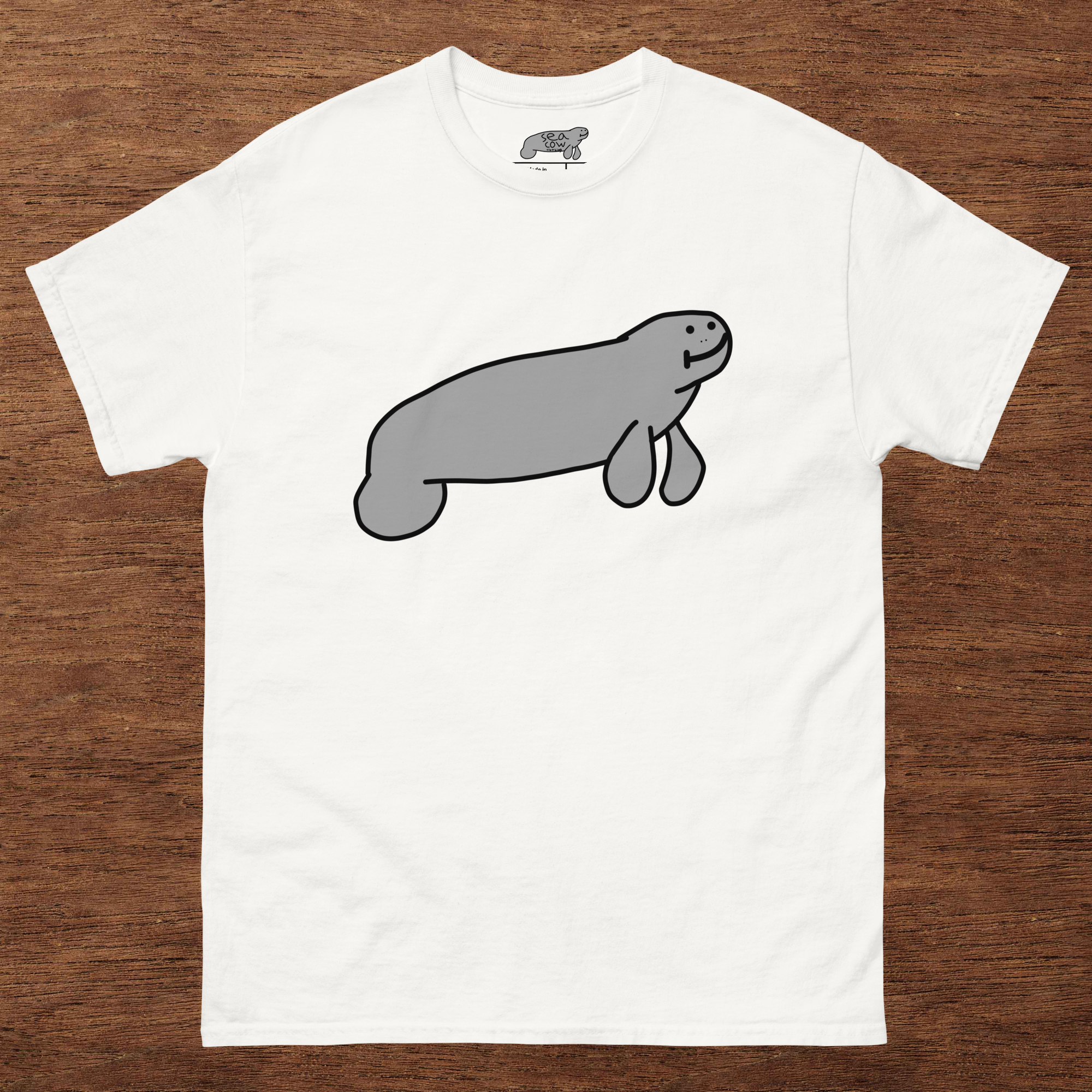 Hand-Drawn Manatee T-Shirt | Funny Sea Cow Graphic Tee | Ocean Animal Shirt | 100% Cotton