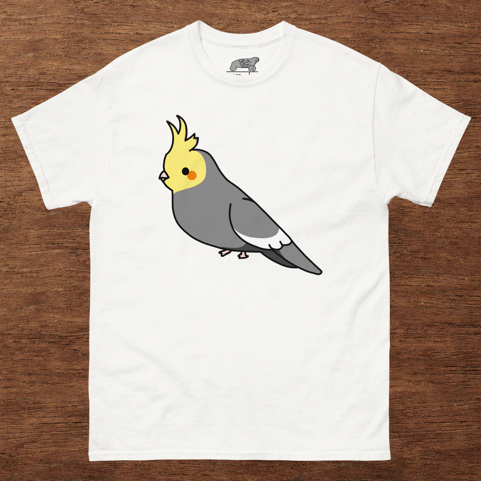 Hand-Drawn Cockatiel T-Shirt | Cute Bird Lover Graphic Tee | Cockatiel Gift | 100% Cotton